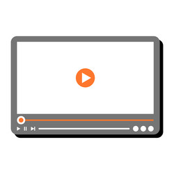 simple video player interface blank gray vector image