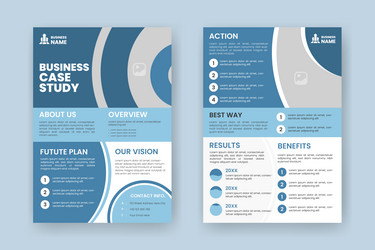 Business case study layout flyer Royalty Free Vector Image