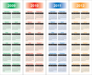 Calendar for 2009-2012 vector