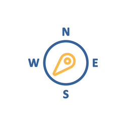 Compass wind rose icon direction southwest Vector Image