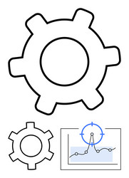 gear with line graph showing target data vector image