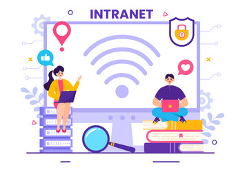 intranet internet network connection technology vector image