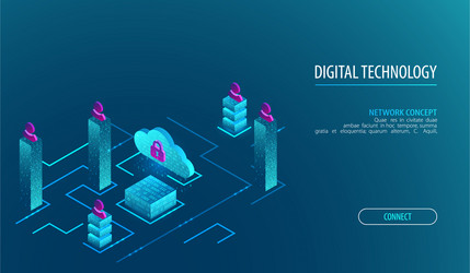 isometric big data flow processing concept cloud vector