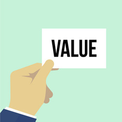 man showing paper value text vector image
