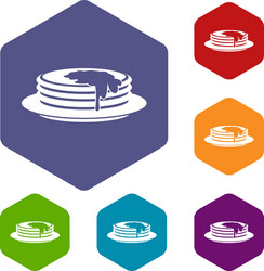 Pancakes icons set vector