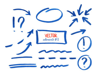 set of correction and highlight elements part 1 vector image