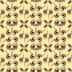 Skull Tattoo Seamless Pattern Vector Image