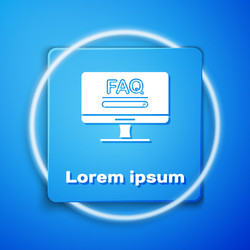 white computer monitor with text faq information vector image