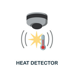 Heat detector flat icon colored sign from home vector