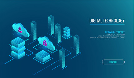 isometric big data flow processing concept cloud vector image