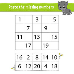 paste missing numbers game for children vector image