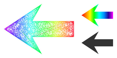 rainbow net mesh gradient arrow left icon vector image