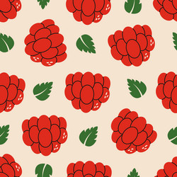 raspberry seamless pattern print vector image