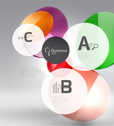 shiny circles with text in 3d space vector image