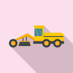 grader machine building icon flat style vector