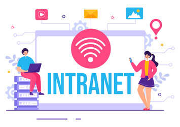 intranet internet network connection technology vector image
