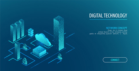 isometric big data flow processing concept cloud vector