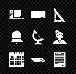 set computer monitor with keyboard and mouse vector image