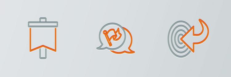 set line target flag and icon vector image