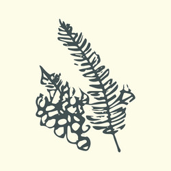 botanical fern leaves vector