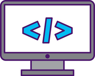 computer desktop with progamming language vector image