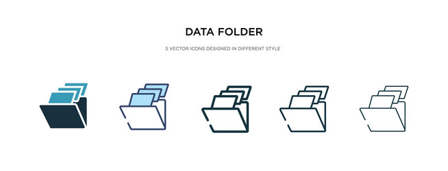 data folder icon in different style two colored vector image