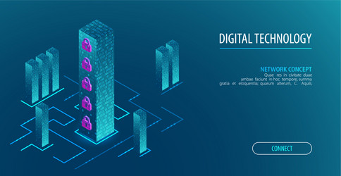 isometric big data flow processing concept cloud vector image