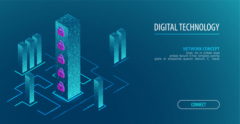 isometric big data flow processing concept cloud vector