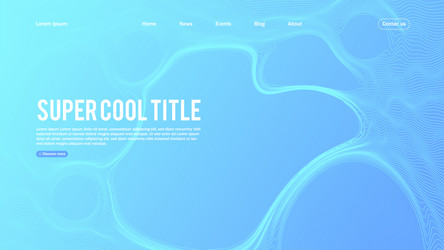 Landing page abstract design with dynamic line vector