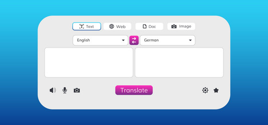 online translate app interface design web vector image