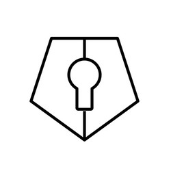 pentagonal lock logo icon vector