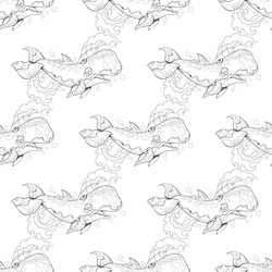 Seamless pattern with the image of a large blue vector