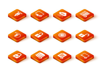 set lock and check mark server security vector image