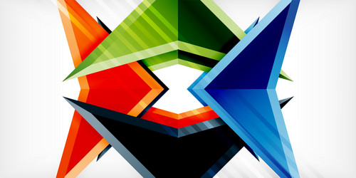 abstract background color triangles and arrows vector image