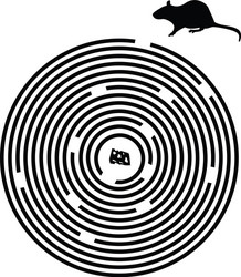 Circle maze or labyrinth it is black icon Vector Image