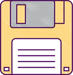 floppy disk icon data backup retro vector image