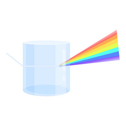 light beam passing through triangular prism vector image