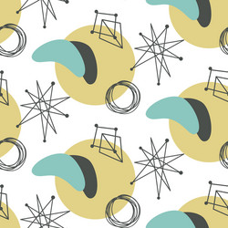 Mid century modern seamless pattern Royalty Free Vector