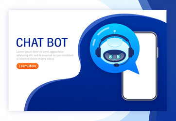 Flat chat bot for web design isometric vector