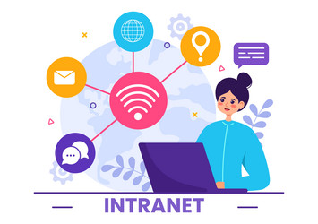 intranet internet network connection technology vector image