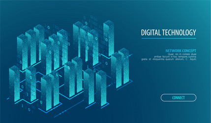 isometric big data flow processing concept cloud vector image