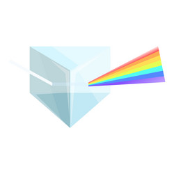 light beam refracting through prism creating color vector image