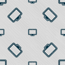 monitor icon sign seamless pattern with geometric vector image