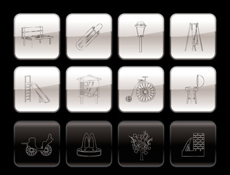 Park objects and signs icon vector