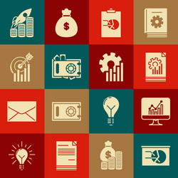 set board with graph chart computer monitor vector image