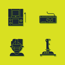 set portable video game console joystick vector image
