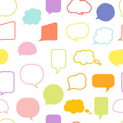 Speech bubble seamless pattern line flat vector