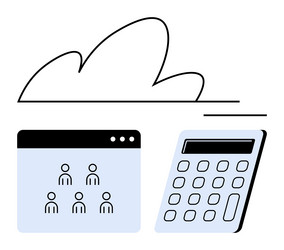 cloud computing with team collaboration vector image