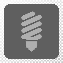 fluorescent bulb rounded square button vector image