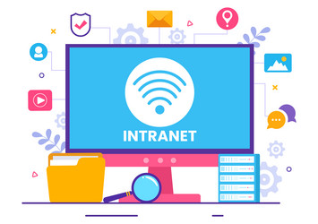 intranet internet network connection technology vector image